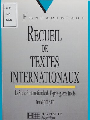 cover image of Recueil de textes internationaux